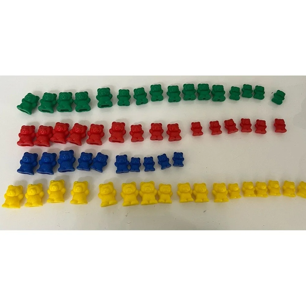Plastic Bear Counters Set Of 58 Educational Learning Toys 3 Size (4/b18)